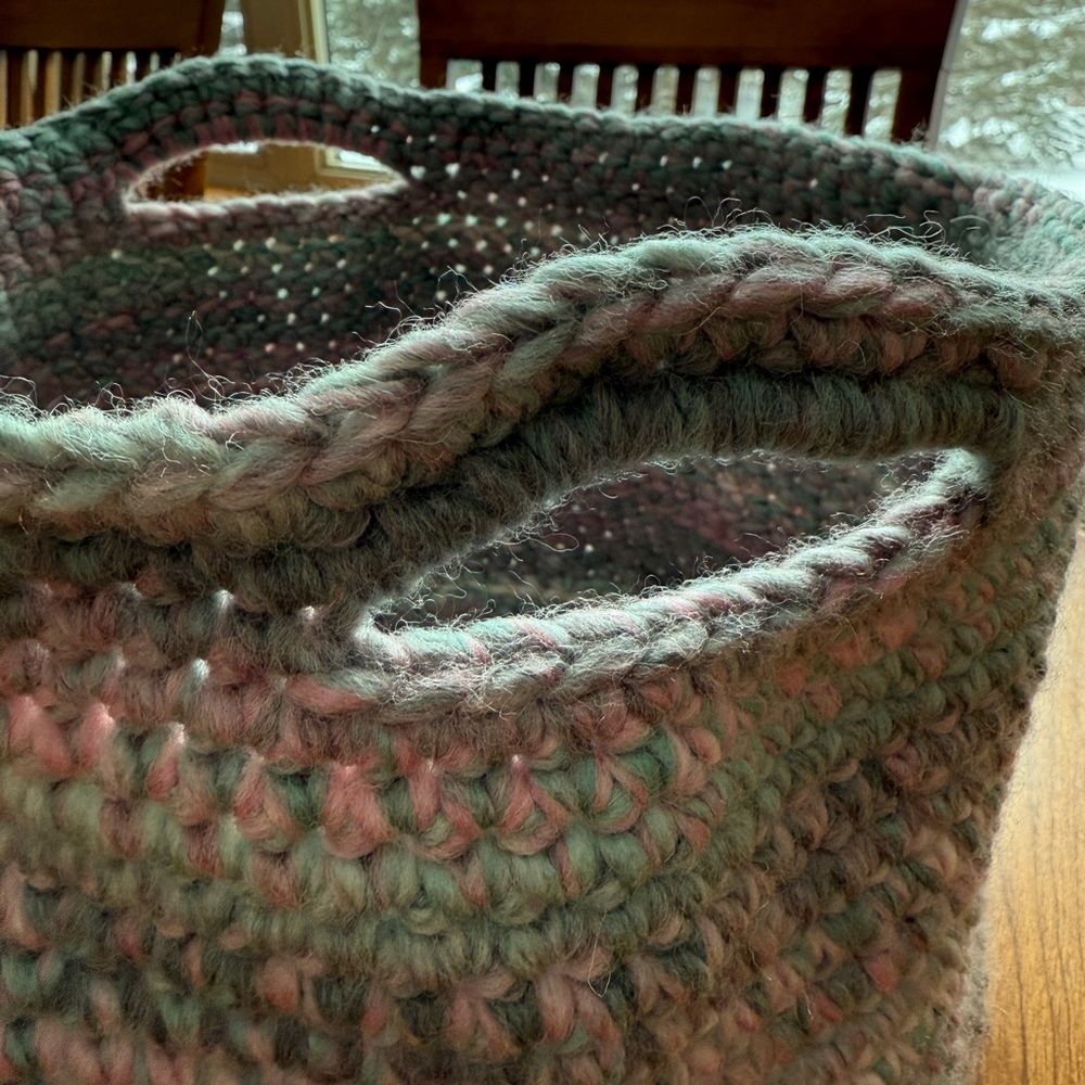 Handmade Crochet storage basket gift holidays toys books towels multi use. - Picture 5 of 5